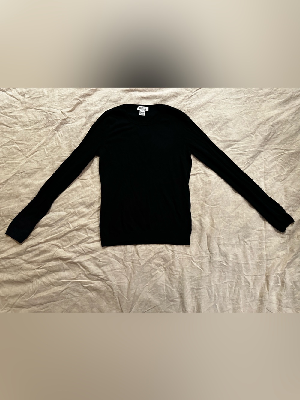 Barneys New York Black Cashmere Silk Blend Sweater